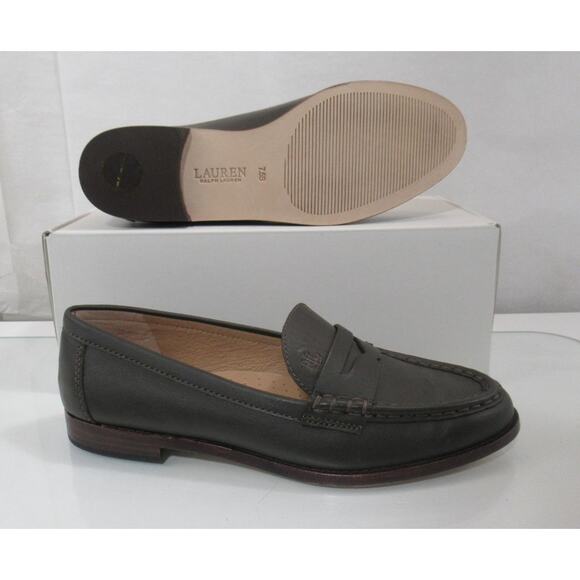Women's LAUREN Ralph Lauren Wynnie Leather Penny Loafer Olive Green - Picture 11 of 11